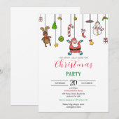 Kerst uitnodiging Modern uitprintbaar (Voorkant / Achterkant)