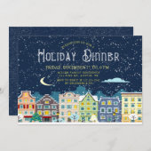 Kerst uitnodiging voor een sneeuwdag-huiselijke fe (Voorkant / Achterkant)