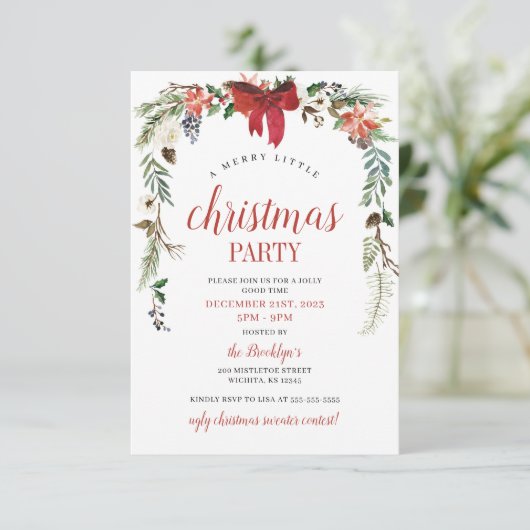 Kerst uitnodiging - Xmas Party uitnodiging (Staand voorkant)