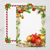 KERST UITNODIGINGSKAART KAART (Voorkant / Achterkant)