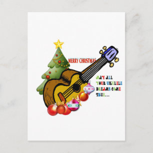 Kerst Ukulele Shirt Feestdagenkaart