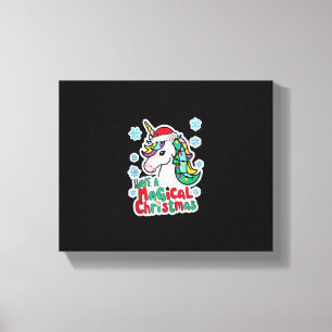 Kerst Unicorns Hebben een Magisch Kerstfeest Canvas Afdruk