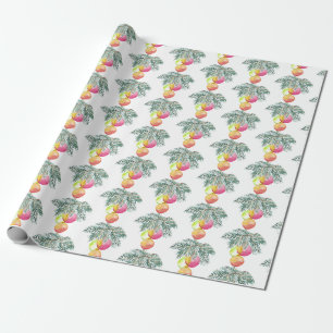 Kerst Unieke Waterverf Magenta Cadeaupapier
