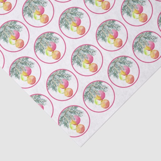 Kerst Unieke Waterverf Magenta Tissuepapier (Detail)