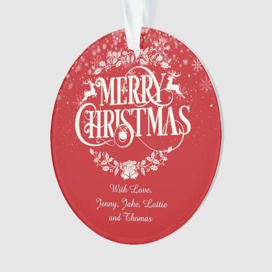 Kerst Uw Familie Definitie Vakantie Ornament (voorkant)