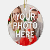 Kerst uw foto hier keramisch ornament (Links)