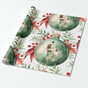 Kerst Vader Papa Zoon Waterverf Ornament Cadeaupapier