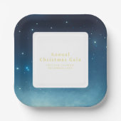 Kerst Vakantie Blauw Papier Bord (Voorkant)