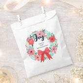 Kerst Vakantie Blauwe Joy Rode Bloemen Krans Bedankzakje (Geknipt)