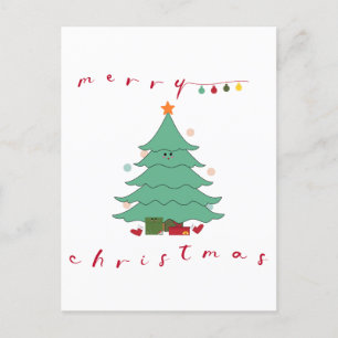 Kerst vakantie Briefkaart Kawaii kerstboom