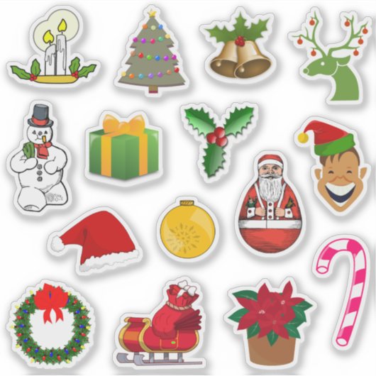 Kerst Vakantie Decoratie Sticker Set (Voorkant)