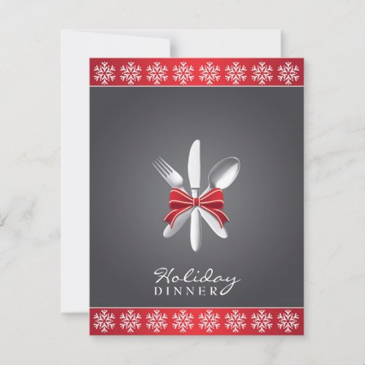 Kerst Vakantie Diner Party Uitnodiging (Voorkant)