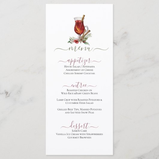 Kerst vakantie Drink Design Flat Menu (Voorkant)