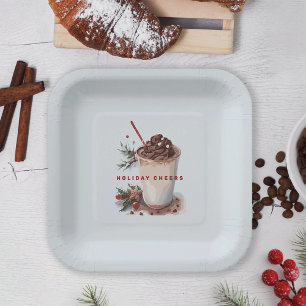 Kerst Vakantie Koffie Mingle Party Papieren Bordje