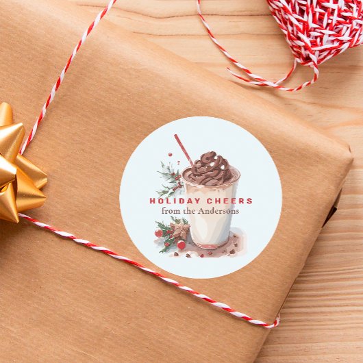 Kerst Vakantie Koffie Mingle Party Ronde Sticker