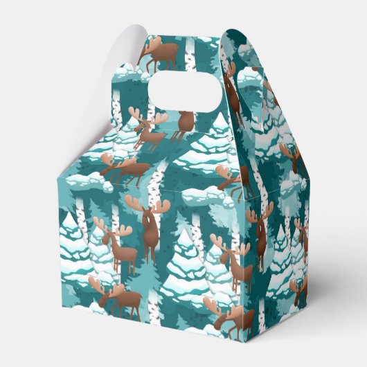 Kerst Vakantie Moose partij gunst box Bedankdoosjes (Achterkant)