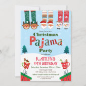 Kerst vakantie pyjama feest kaart (Voorkant)
