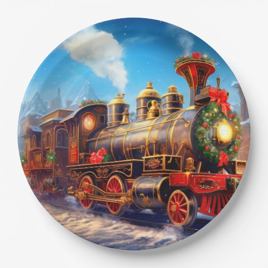 Kerst/Vakantie trein Express papier Bord (Voorkant)