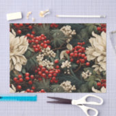 Kerst/vakantie Vette bloemen, bessen & bladeren Tissuepapier (Craft)