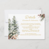 Kerst Vakantie Winter Bruiloft Details Info Kaart (Voorkant)