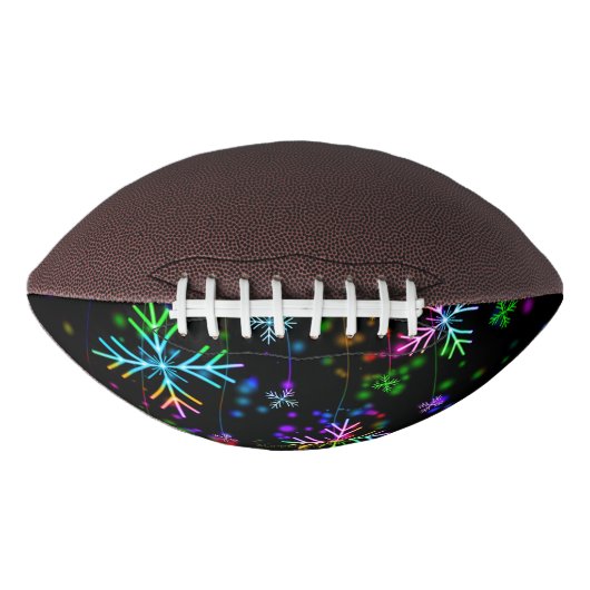 Kerst vallen verschillende neon kleuren sneeuwvlok american football (Voorkant)