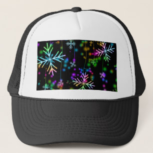 Kerst vallen verschillende neon kleuren sneeuwvlok trucker pet