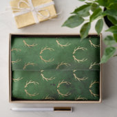 Kerst van Boho Green Gold Antlers Tissuepapier (Geschenk)