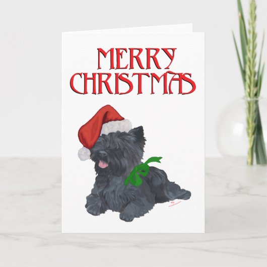 Kerst van Cairn Terrier Feestdagen Kaart (Voorkant)