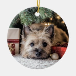 Kerst van Cairn Terrier Keramisch Ornament