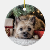 Kerst van Cairn Terrier Keramisch Ornament (Achterkant)
