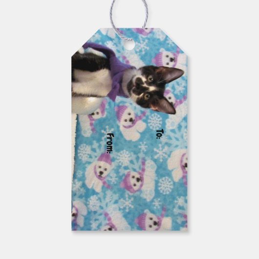 Kerst van cowboy - kat / Label met keukencadeaus Cadeaulabel (Achterkant)