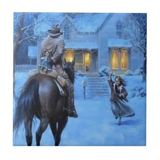  kerst van Cowboy Tegeltje (Voorkant)