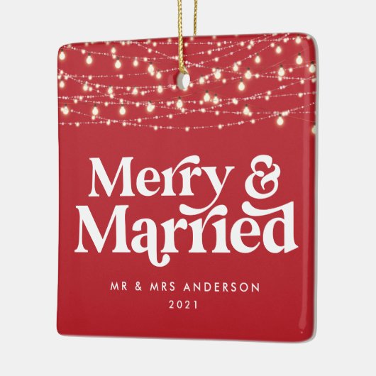 Kerst van de bruiloft keramisch ornament (Links)