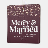 Kerst van de bruiloft keramisch ornament (Links)