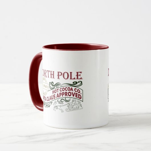 Kerst van de cacaoonderneming North Pole Mok (Voorkant links)