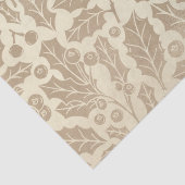 Kerst van de Champagne: Holly Leaves en Berries Tissuepapier (Detail)