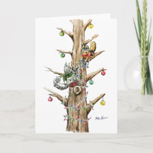 Kerst van de eekhoorn feestdagen kaart (Voorkant)