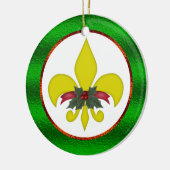 Kerst van de Fleur-de-Lis Keramisch Ornament (Links)