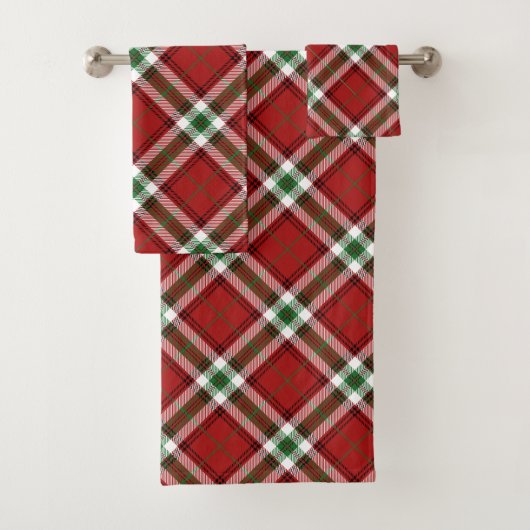 Kerst van de gevechtsindustrie Tartan Pset Red Gre Bad Handdoek (Insitu)