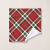 Kerst van de gevechtsindustrie Tartan Pset Red Gre Bad Handdoek (Wasdoekje)