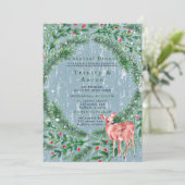 Kerst van de Hout Rehearsal Dinner Kaart (Staand voorkant)