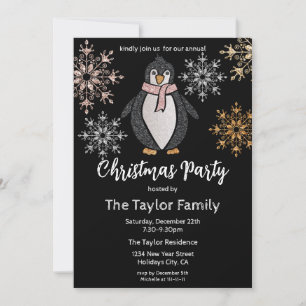 Kerst van de kerst in Glitter Cute Penguin Kaart
