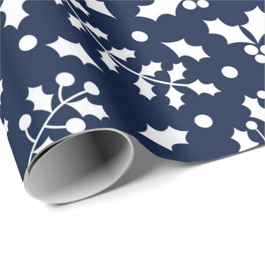 Kerst van de marine en witte feestjes cadeaupapier (Rol Hoek)