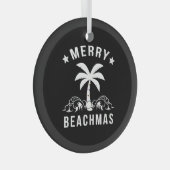 Kerst van de Merry Beachmas palmboom Glas Ornament (Voorkant Rechts)