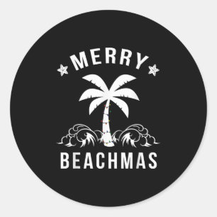 Kerst van de Merry Beachmas palmboom Ronde Sticker