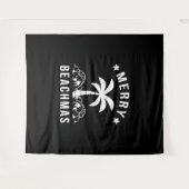 Kerst van de Merry Beachmas palmboom Wandkleed (Voorkant (horizontaal))