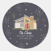 Kerst van de Middeleeuwse Kamer Ronde Sticker (Voorkant)