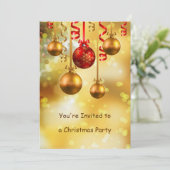 Kerst van de rode en gouden bubbels kaart (Staand voorkant)