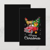 Kerst van de rode kerst met geitenbont bedankkaart (Voorkant / Achterkant)