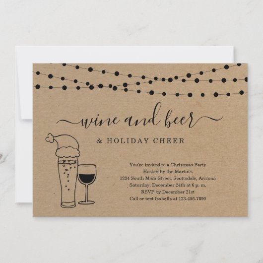 Kerst van de wijn en de feestdag kaart (Voorkant)